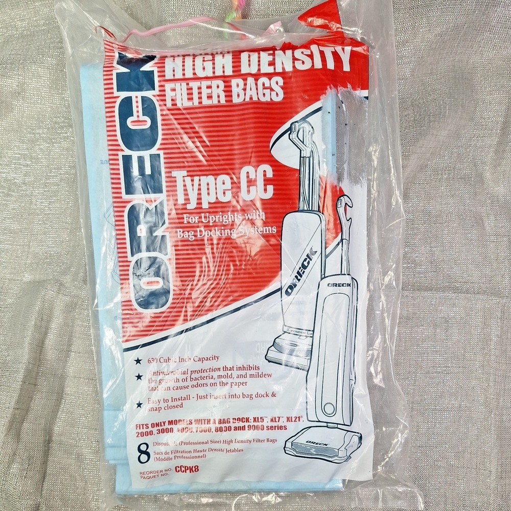 Oreck Type CC High Density 7 Filter Bags Uprights Docking System 7 in Pk (not 8)